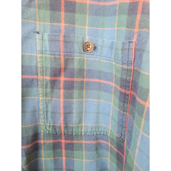 Duluth Trading Company Mens Cotton Plaid Button Up Shirt Blue Red Green Size 2XL - Picture 8 of 8